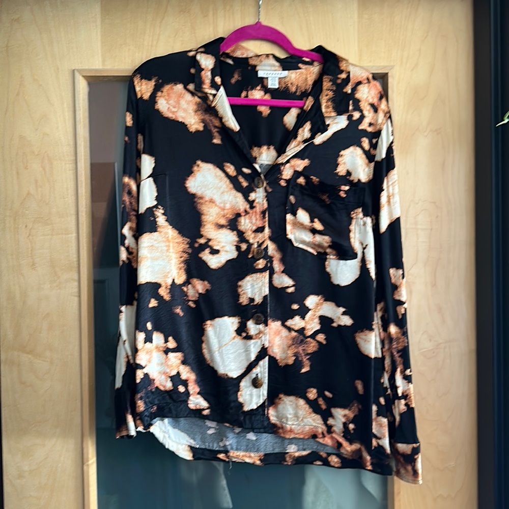 Topshop tie dye button down